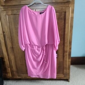 Jessica Howard Vibrant Pink Long Sleeve Dress